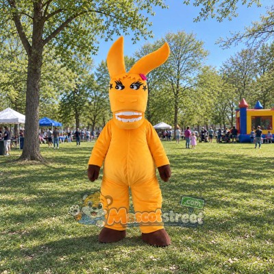 Orange Donkey Mascot Costume