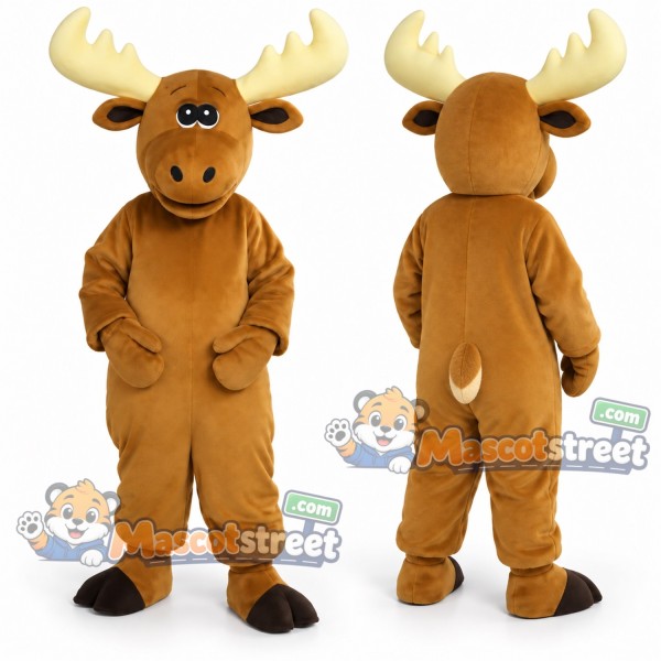 Brown Moose Mascot Costume