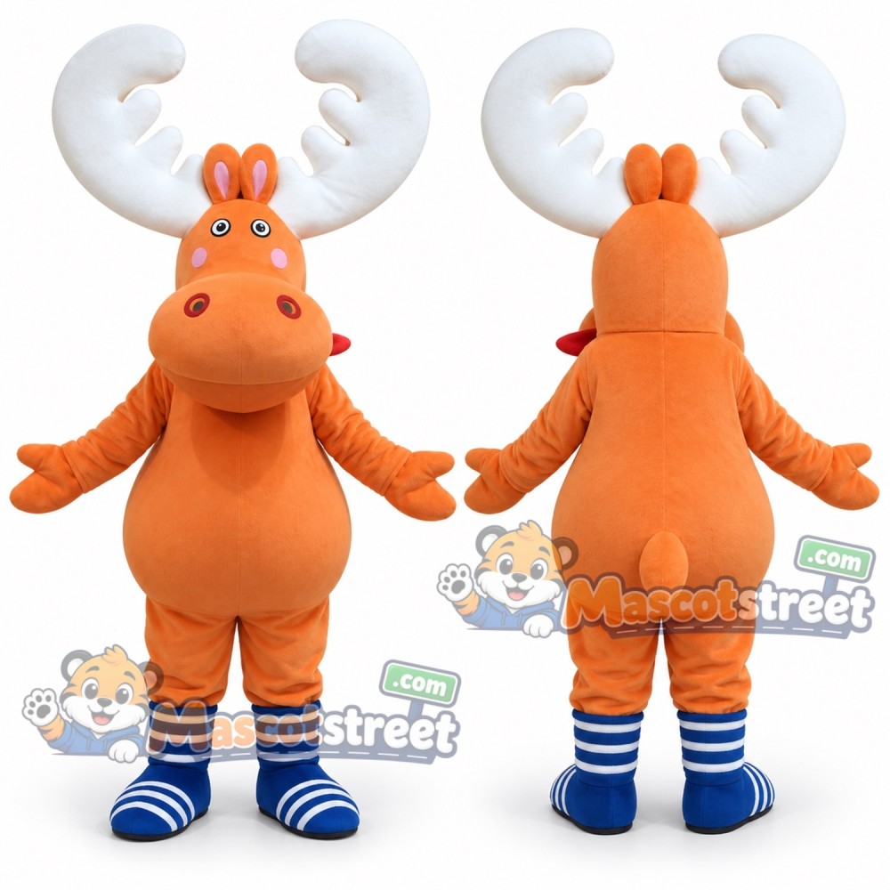 Orange Moose Mascot Costume