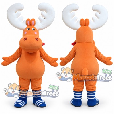 Orange Moose Mascot Costume