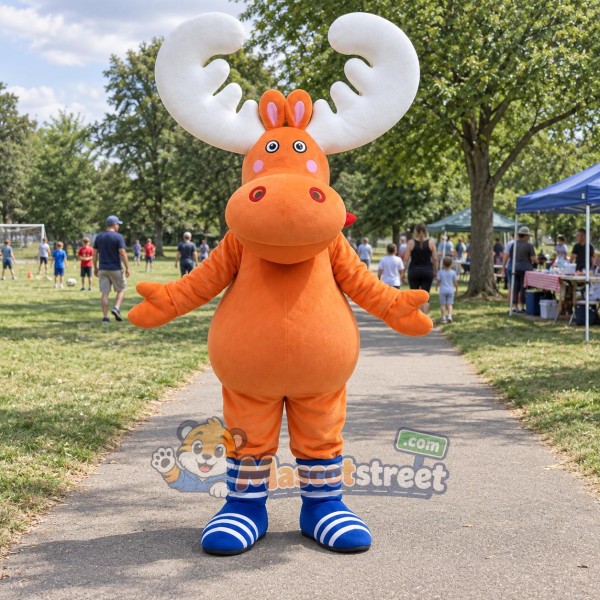 Orange Moose Mascot Costume