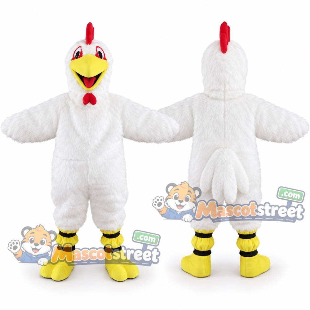 White Rooster Mascot Costume