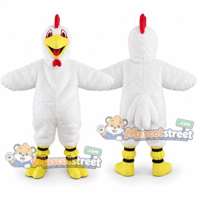 White Rooster Mascot Costume