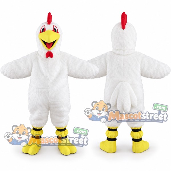 White Rooster Mascot Costume