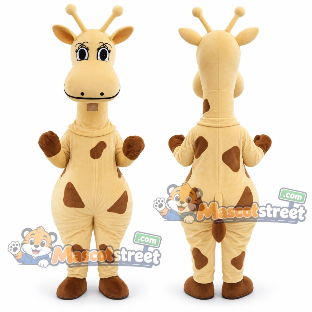 Tan Giraffe Mascot Costume Tan Giraffe Mascot Costume