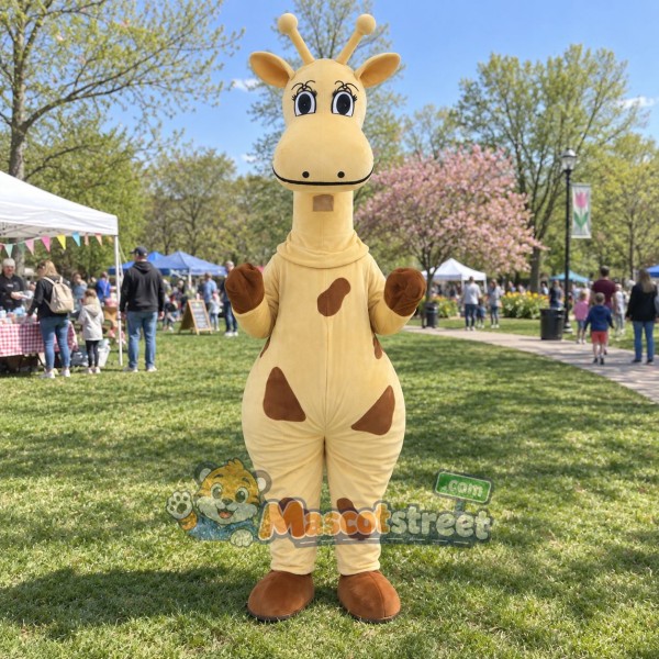 Tan Giraffe Mascot Costume