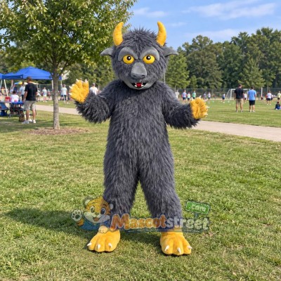 Gray Bull Mascot Costume