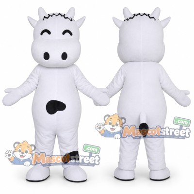 White Cow Mascot Costume White Cow Mascot Costume