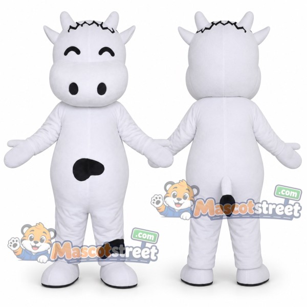 White Cow Mascot Costume