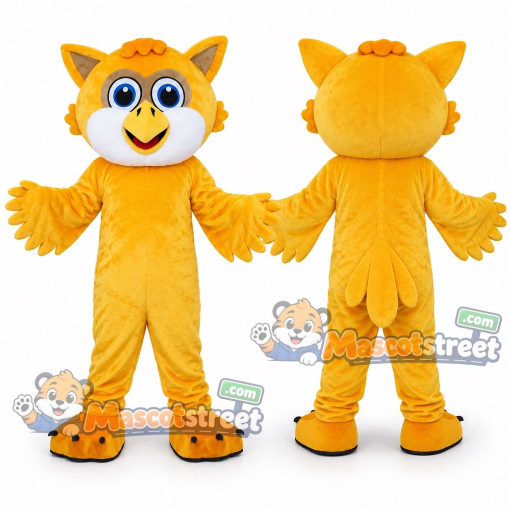 Yellow Owl Mascot Costume Yellow Owl Mascot Costume