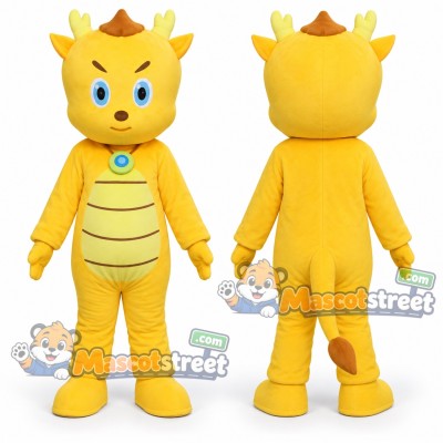 Yellow Dragon Mascot Costume Yellow Dragon Mascot Costume