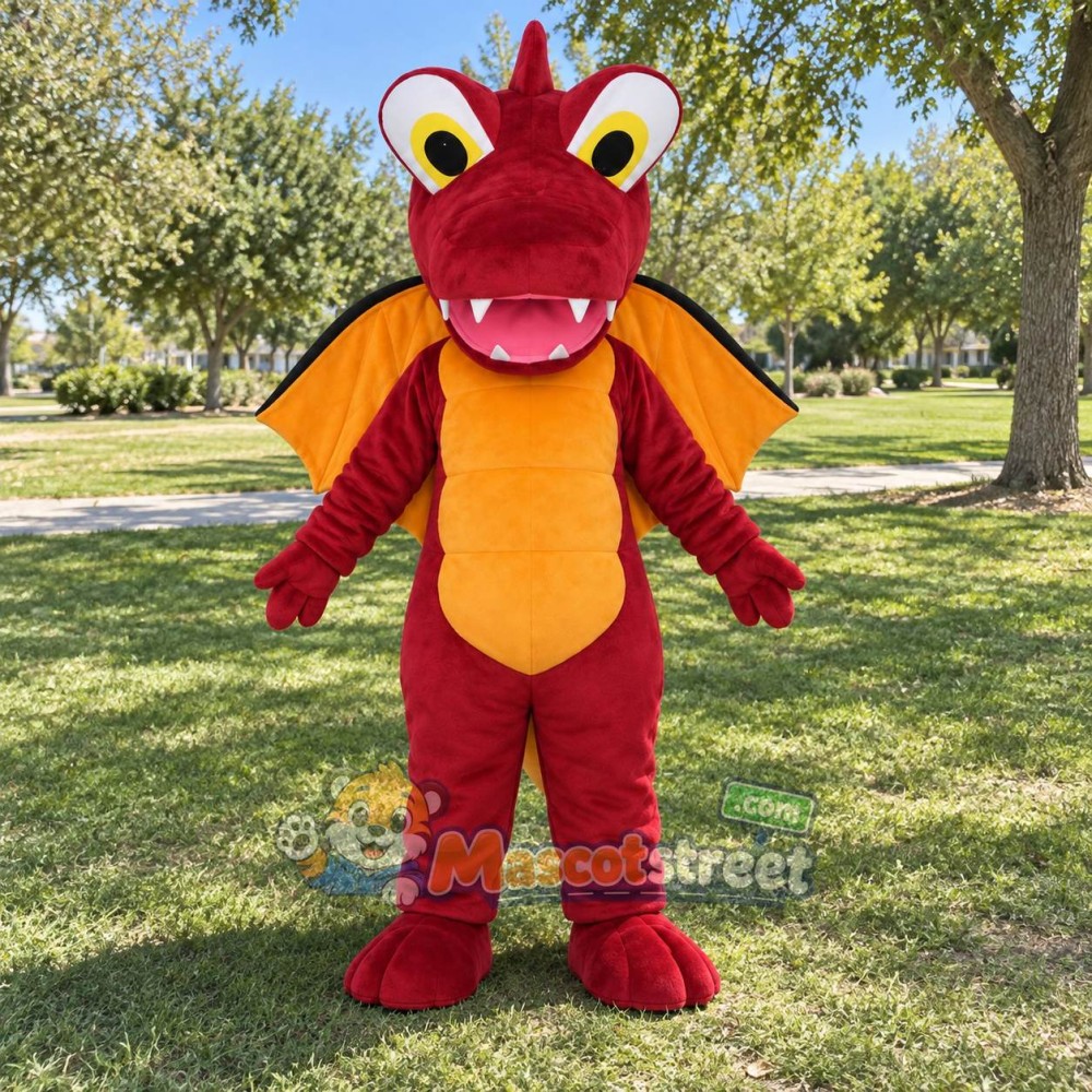 Red Dragon Mascot Costume Red Dragon Mascot Costume