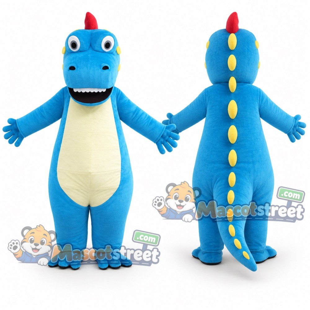 Blue Dinosaur Mascot Costume Blue Dinosaur Mascot Costume