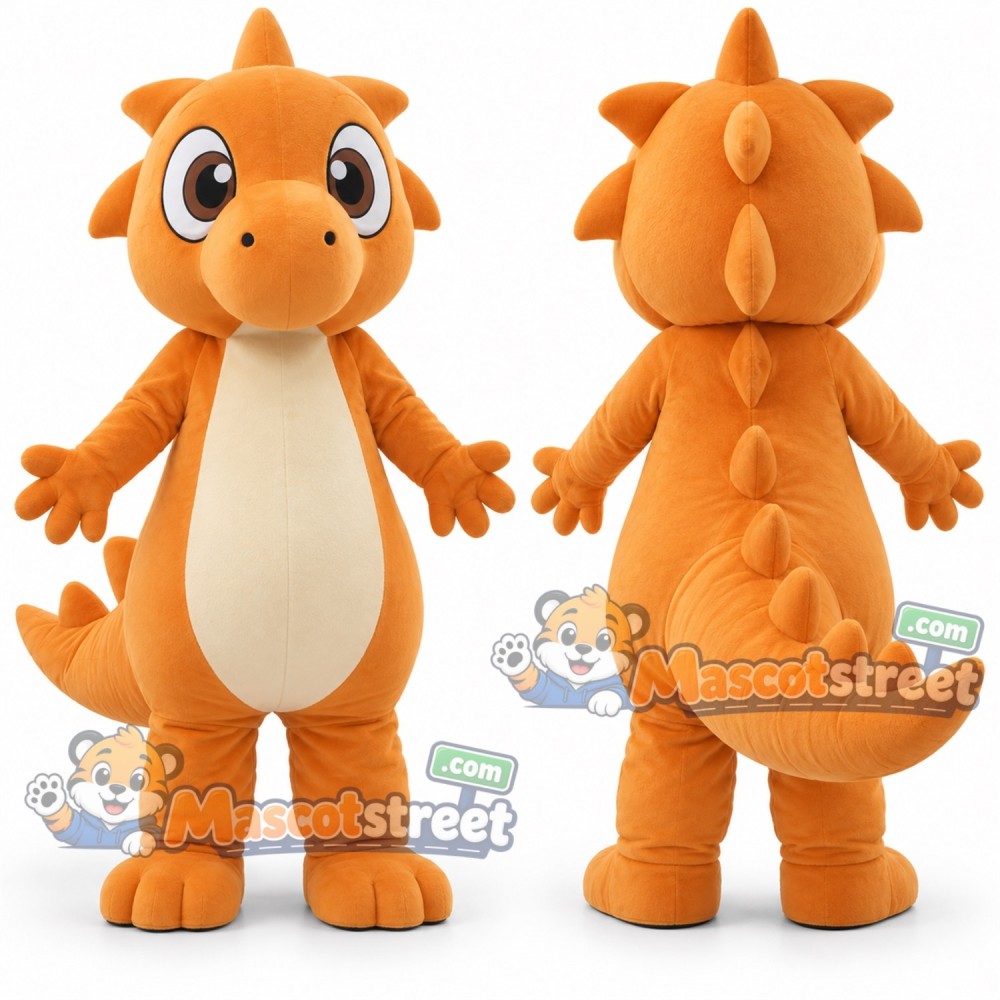 Orange Dinosaur Mascot Costume
