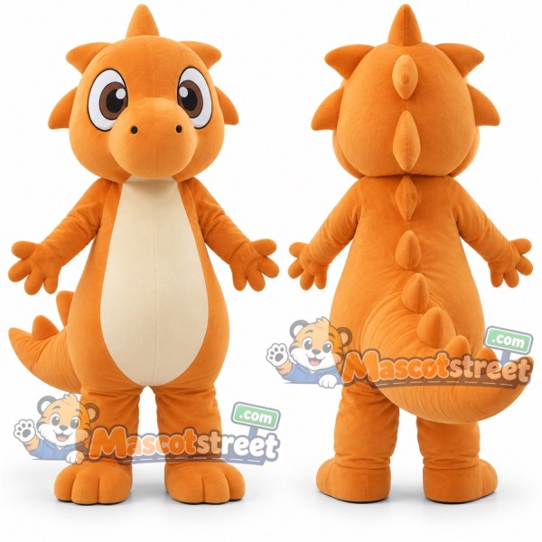Orange Dinosaur Mascot Costume