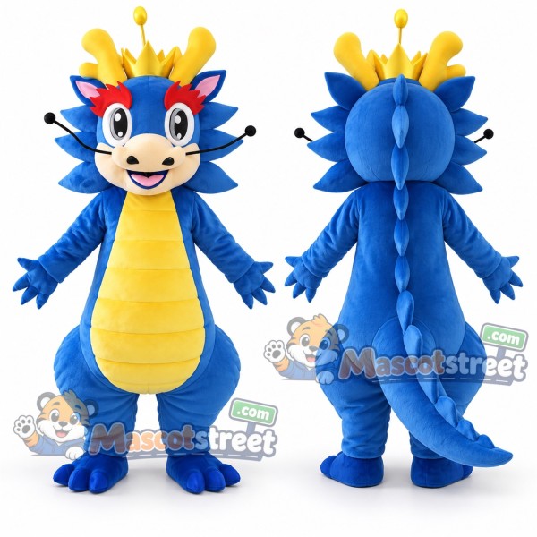 Blue and Yellow Dragon Mascot Costume