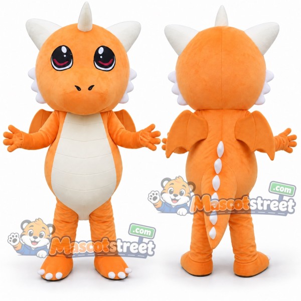 Orange Dragon Mascot Costume