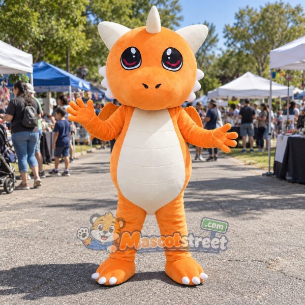 Orange Dragon Mascot Costume
