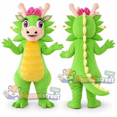 Green Dragon Mascot Costume Green Dragon Mascot Costume
