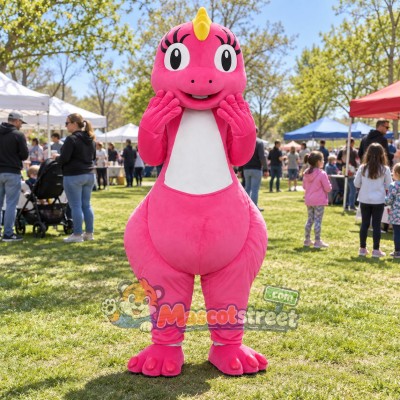 Pink Dragon Mascot Costume Pink Dragon Mascot Costume
