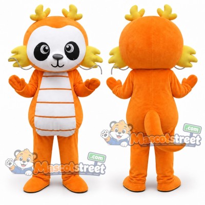 Orange Panda Dragon Mascot Costume Orange Panda Dragon Mascot Costume