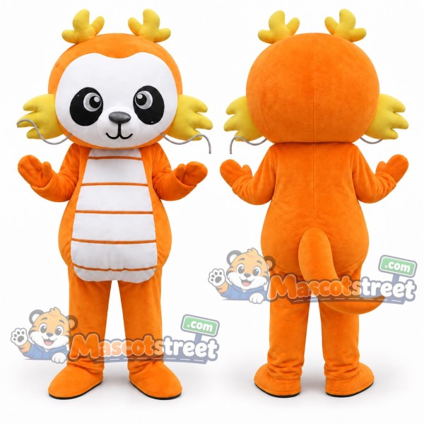 Orange Panda Dragon Mascot Costume