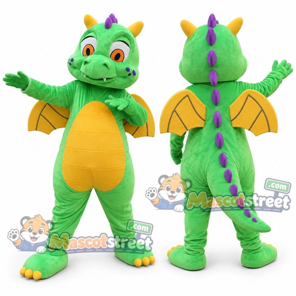 Green Dragon Mascot Costume Green Dragon Mascot Costume