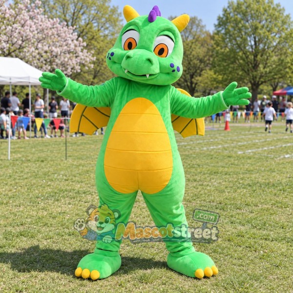 Green Dragon Mascot Costume Green Dragon Mascot Costume