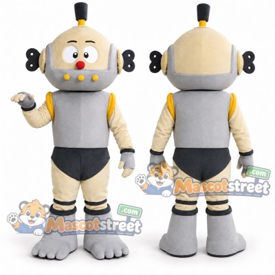 Gray Robot Mascot Costume Gray Robot Mascot Costume