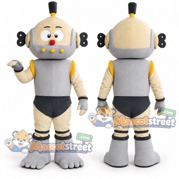 Gray Robot Mascot Costume