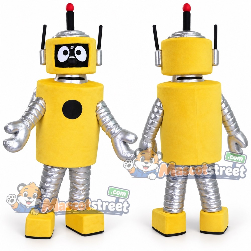 Yellow Robot Mascot Costume Yellow Robot Mascot Costume