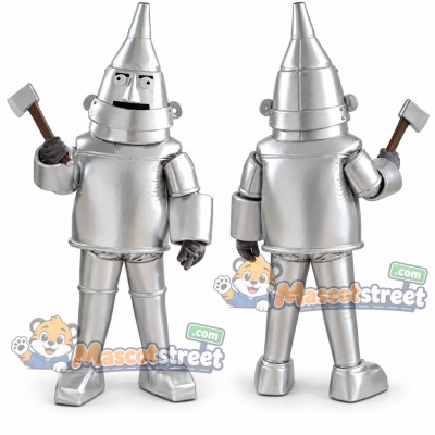 Silver Tin Man Mascot Costume Silver Tin Man Mascot Costume