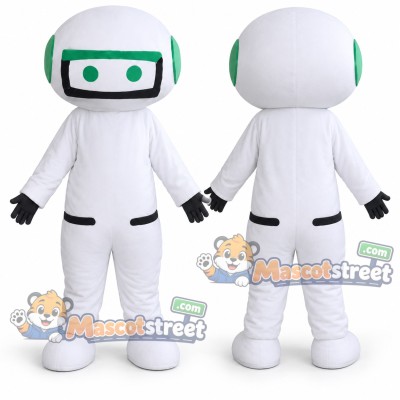White and Green Robot Mascot Costume White and Green Robot Mascot Costume