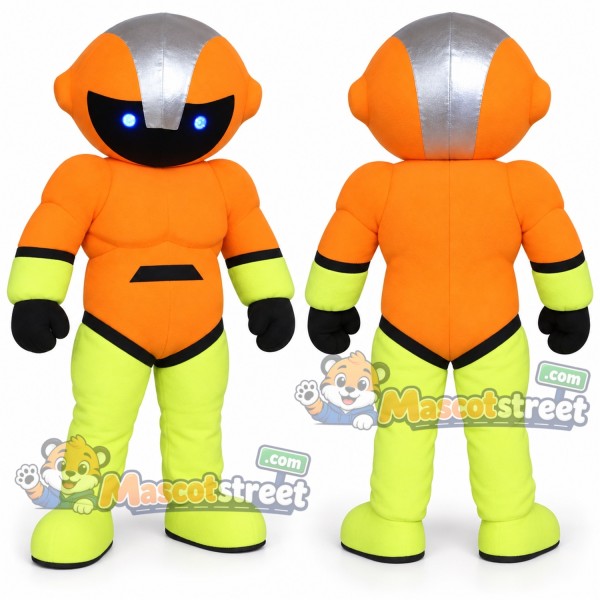 Orange and Silver Robot Mascot Costume