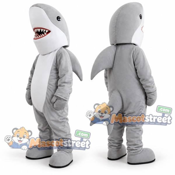 Gray Shark Mascot Costume