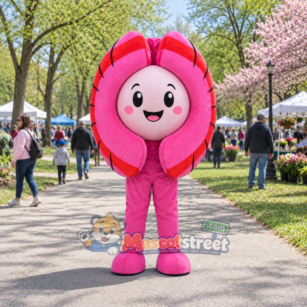 Pink Clam Mascot Costume Pink Clam Mascot Costume