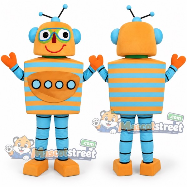 Orange Robot Mascot Costume