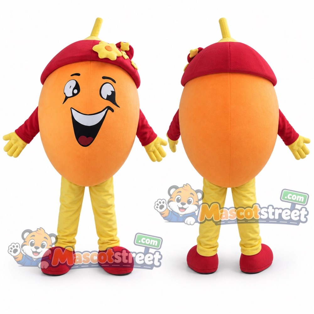 Orange Fruit Mascot Costume with Red Cap Orange Fruit Mascot Costume with Red Cap