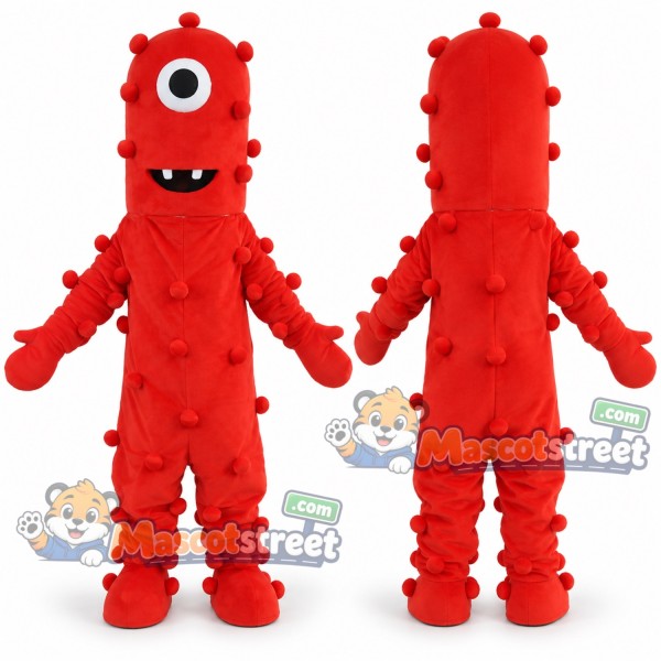 Red One Eyed Germ Monster Mascot Costume