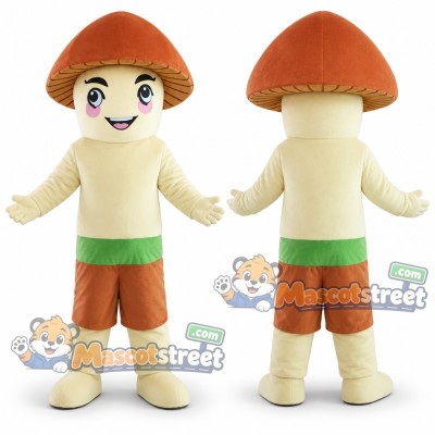 Brown Mushroom Mascot Costume with Brown Shorts
