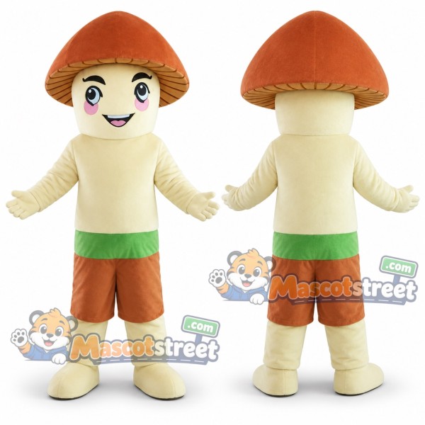 Brown Mushroom Mascot Costume with Brown Shorts