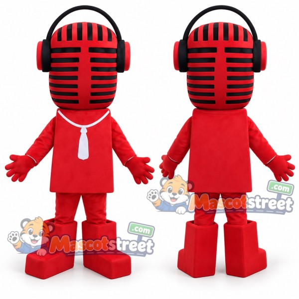 Red Microphone Mascot Costume