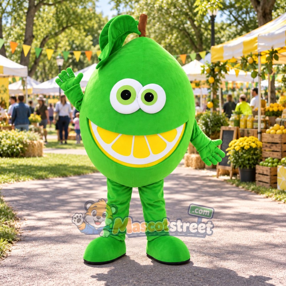 Green Lime Mascot Costume Green Lime Mascot Costume