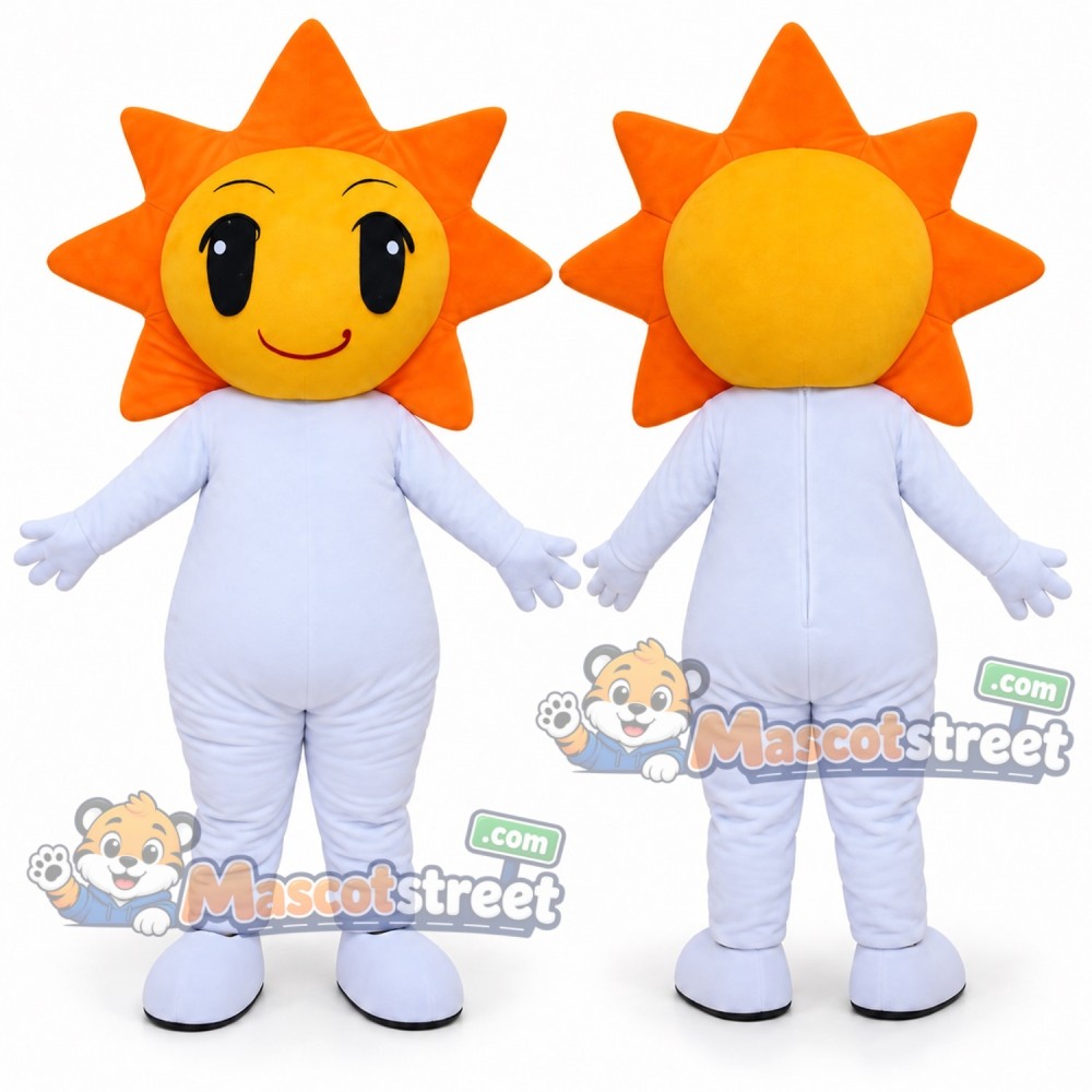 Orange Sun Mascot Costume Orange Sun Mascot Costume