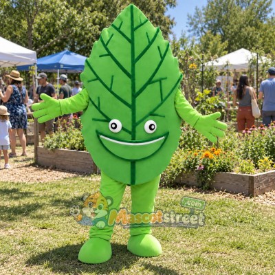Green Leaf Mascot Costume