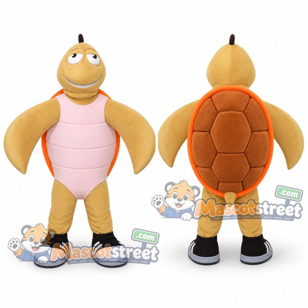 Tan Sea Turtle Mascot Costume