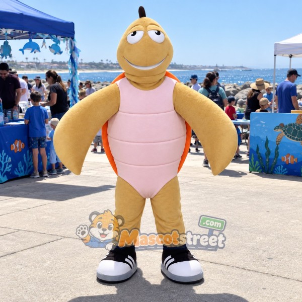 Tan Sea Turtle Mascot Costume