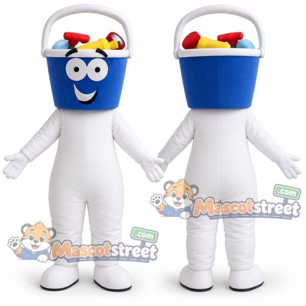 Blue Bucket Mascot Costume