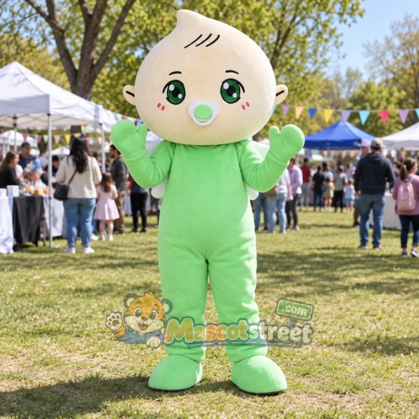 Green Sprout Baby Mascot Costume Green Sprout Baby Mascot Costume