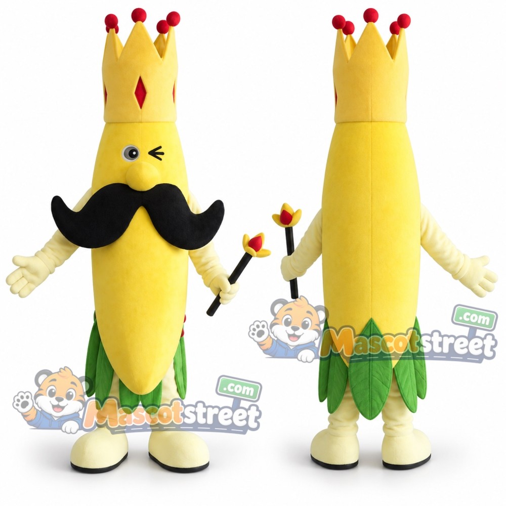 Banana King Mascot Costume with Crown